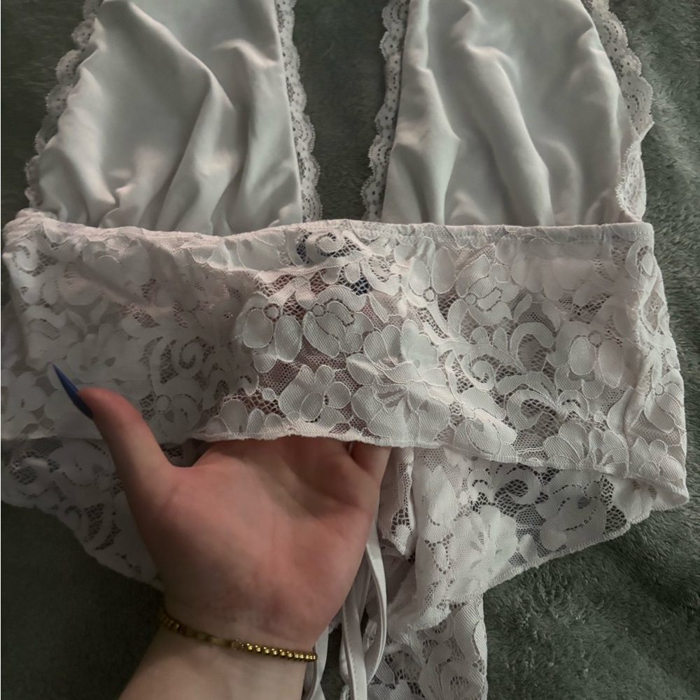 White Lace Halter Top - Picture 9 of 11